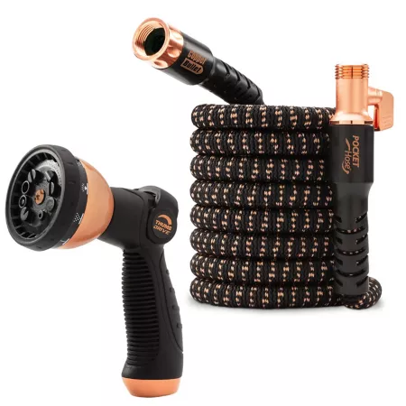 Copper Expandable Pocket Hose Black 50 Feet Garden Hoses