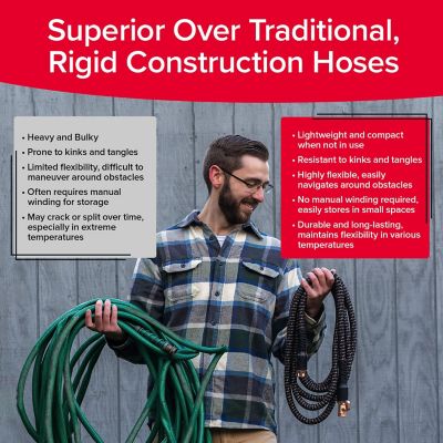 Image showing 7 th Pocket Hose Copper Bullet Expandable Hose Black, 50 ft.