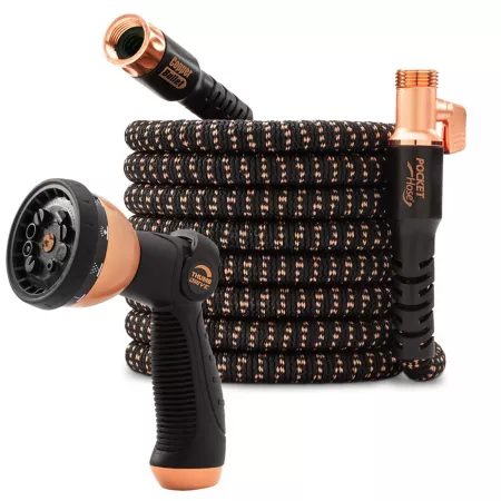 Copper Expandable Pocket Hose Black 75 Feet Garden Hoses