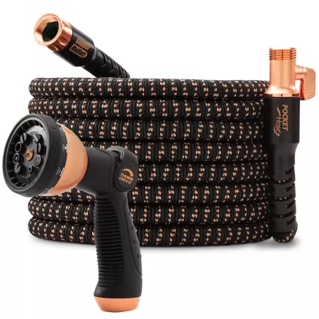 Copper Expandable Pocket Hose Black 100 Feet Garden Hoses