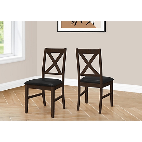 Monarch Specialties Cross Back Dining Chair, Set of 2