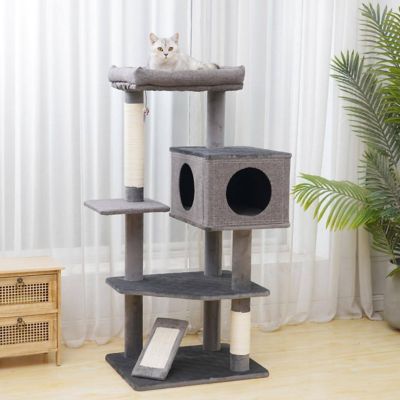 Image showing  49 in. 5-Level Minimalistic Contemporary Cat Tree, Large, Yara