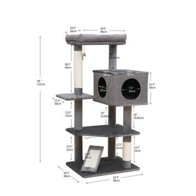 Image showing  49 in. 5-Level Minimalistic Contemporary Cat Tree, Large, Yara