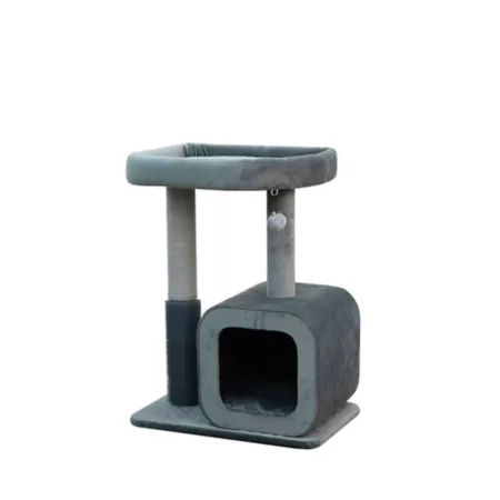 Catry 30 in Apartment Size Modern 2-Tier Cat Tree Large Eclipse Cat Trees & Condos