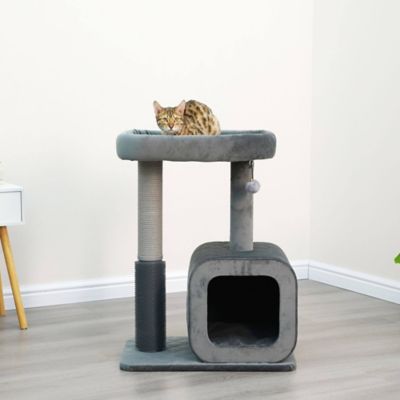 Image showing  30 in. 2-Level Modern Apartment-Sized Cat Tree, Large, Eclipse