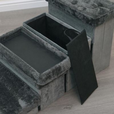 Image showing  4-Step Mobility Aid Pet Stairs for Medium-Size Senior Dogs, 17 in., Charcoal