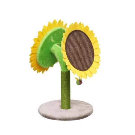 PetPals Single Cat Tree - 26" H Double Medium Double Sunflower Cat Scratchers