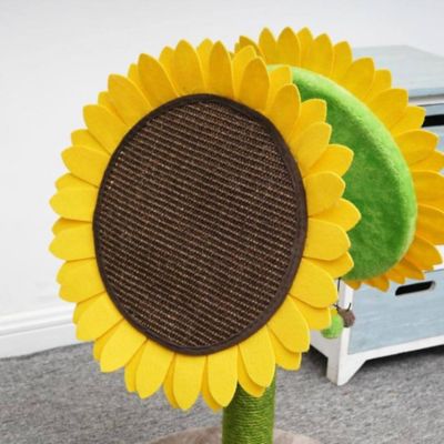 Image showing  Unique Cat Scratching Post - 26 in. H, Dual, Medium, Double Sunflower