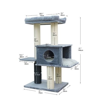 Image showing 8 th PetPals 57 in. 4-Level Modern Heavy-Duty Cat Tree, Extra Large, Lulu