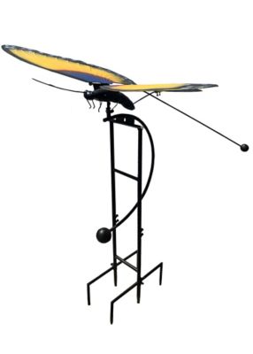 Image showing  Yard Art Yellow Butterfly on Stand, Large