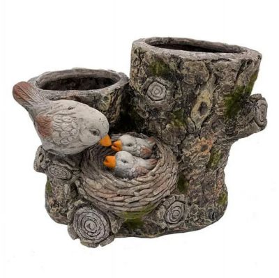 Esschert's Design Bird Nest Faux Wood Planter, Durable MGO