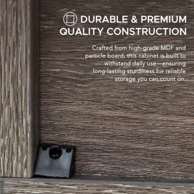 Image showing  Quub Split Wood Cabinet MDF Wood for Living Room, Bedroom