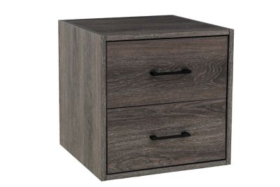 Sunjoy Quub Two-Drawer MDF Wood Cabinet for Living Room,Bedroom