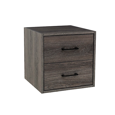Sunjoy Quub Two-Drawer MDF Wood Cabinet for Living Room,Bedroom