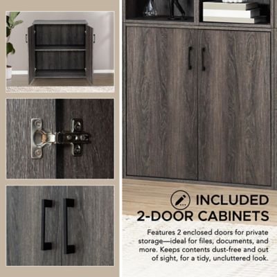 Image showing 6 th Sunjoy Quub Two Door Space Saving Stackable Cabinet