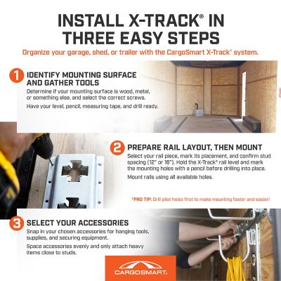 Image showing 8 th CargoSmart 60 in. X-Track Rail, Matte Black