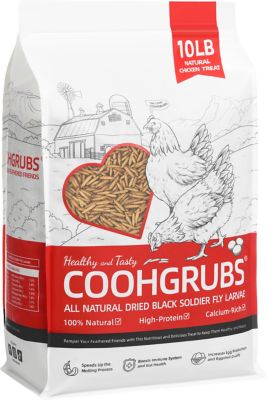 COOHGRUBS Premium Grade Dried Black Soldier Fly Larvae poultry Treats, 10 lb.