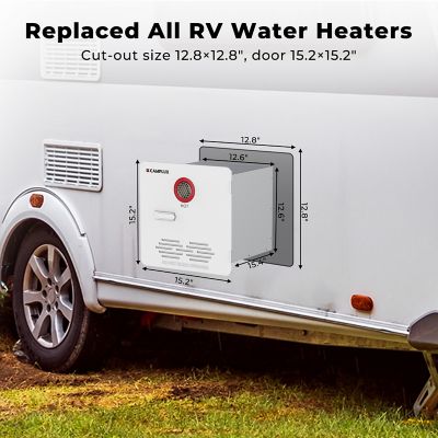 Image showing 3 th Camplux RE264 Plus 2.64 GPM 65,000 BTU RV Propane Tankless Water Heater, White
