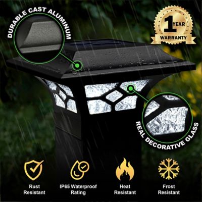 Image showing 5 th Classy Caps 20-Lumen Kingston Black Solar Post Cap