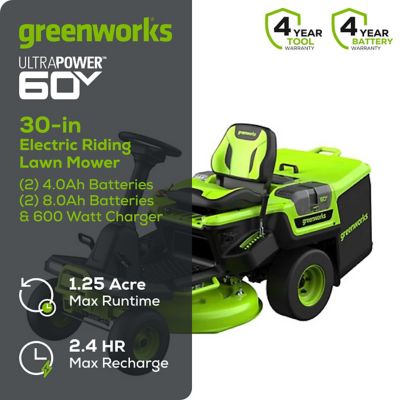 Image showing  CrossoverT 30 in. 60V Cordless Electric Riding Lawn Mower, Battery and Charger Included