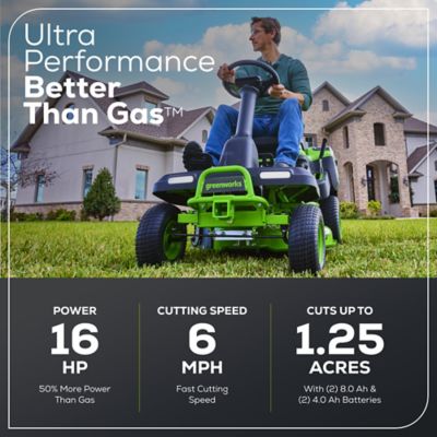 Image showing  CrossoverT 30 in. 60V Cordless Electric Riding Lawn Mower, Battery and Charger Included