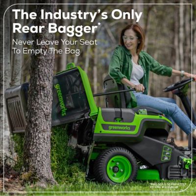 Image showing 6 th Greenworks CrossoverT 30 in. 60V Cordless Electric Riding Lawn Mower, Battery and Charger Included