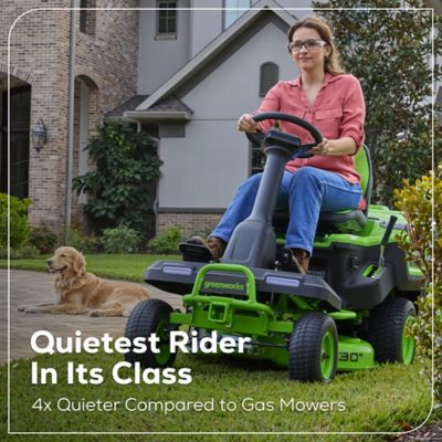 Image showing 8 th Greenworks CrossoverT 30 in. 60V Cordless Electric Riding Lawn Mower, Battery and Charger Included