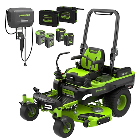Greenworks 60V 54-in. MaximusZ Electric Zero-Turn Riding Lawn Mower, (2) 20.0Ah, (2) 8.0Ah & (2) 4.0Ah Batteries & 1.5kW Charger