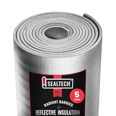 SEALTECH Heavy Duty 8 in. x 10 ft. 5mm Thick Reflective Insulation Roll For Soundproofing Thermal Shield Use