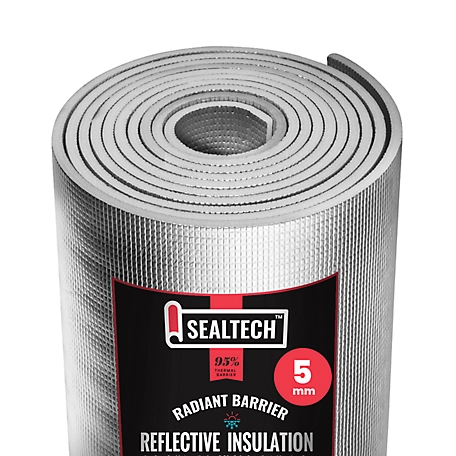 SEALTECH Heavy Duty 8 in. x 40 ft. 5mm Thick Reflective Insulation Roll For Soundproofing Thermal Shield Use