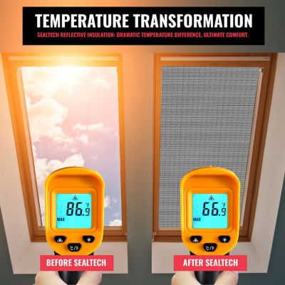 Image showing 6 th SEALTECH Heavy Duty 8 in. x 10 ft. 3mm Thick Reflective Insulation Roll For Soundproofing Thermal Shield Use