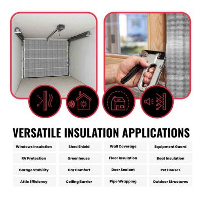 Image showing  Heavy Duty 8 in. x 75 ft. 3mm Thick Reflective Insulation Roll for Soundproofing Thermal Shield Use