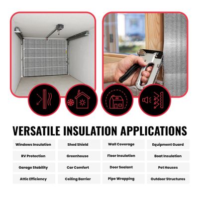 Image showing  Heavy-Duty 16 in. x 20 ft. 3mm Thick Reflective Insulation Roll For Soundproofing Thermal Shield Use