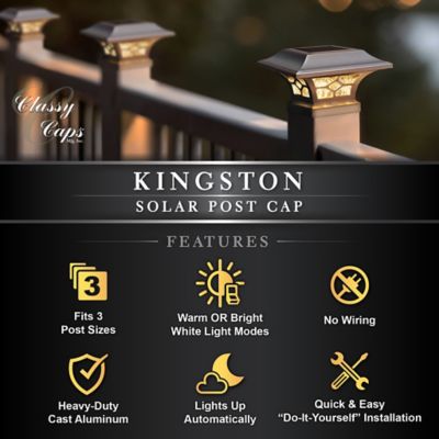 Image showing 6 th Classy Caps Kingston White Solar Post Cap