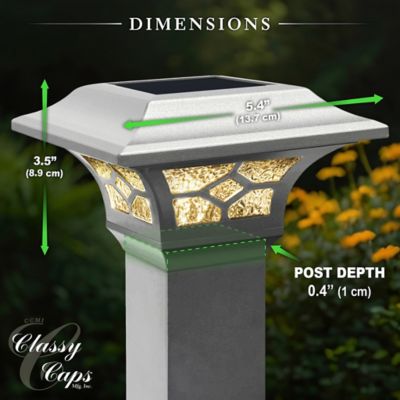 Image showing 7 th Classy Caps Kingston White Solar Post Cap