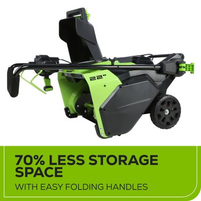 Image showing 6 th Greenworks 22 in. 60V Single-Stage Cordless Snow Blower, Battery and Charger Included