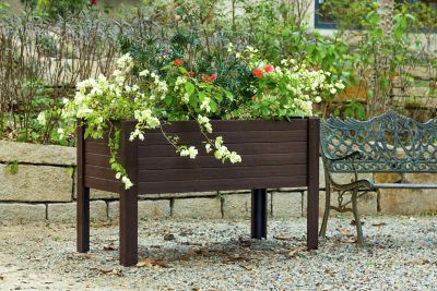 New Age Pet 48 in. Elevated Planter, Walnut