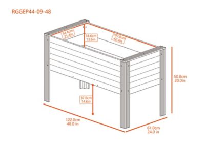 Image showing  ECOFLEX Elevated Planter, 48 in., Walnut