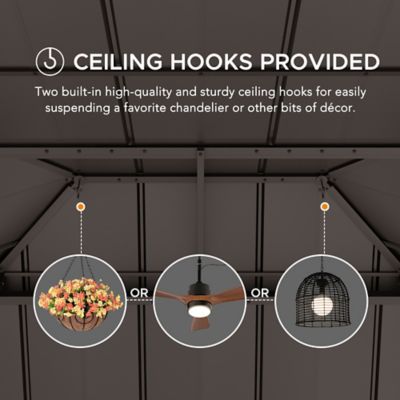 Image showing  12 x 16 ft. Cedar Framed Wood Gazebo, Hardtop Gazebo with with 2-Tier Metal Steel Roof