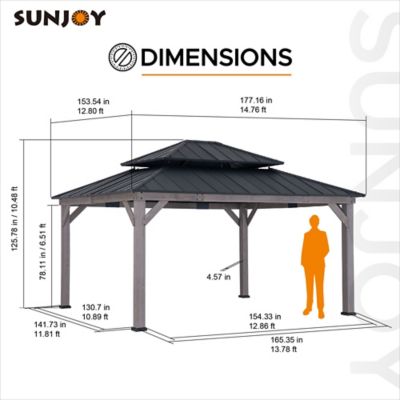 Image showing  Cedar Framed Gazebo with Steel Hardtop Roof