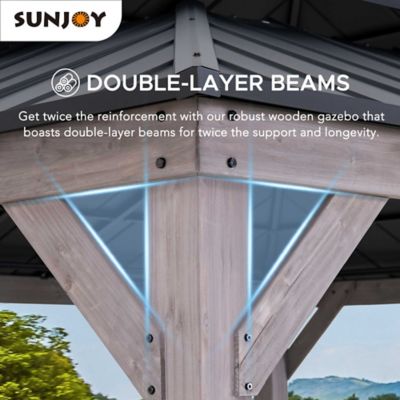 Image showing  Cedar Framed Gazebo with Steel Hardtop Roof