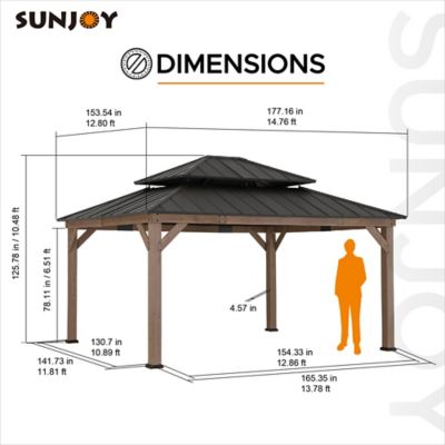 Image showing  Cedar Framed Gazebo with Steel Hardtop Roof