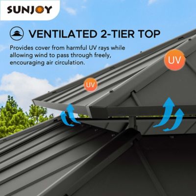 Image showing  Cedar Framed Gazebo with Steel Hardtop Roof