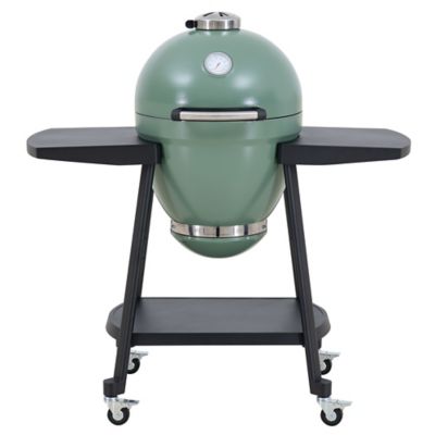 Sunjoy Charcoal Kamado Grill with Pizza Stone, 386 sq. in., Green