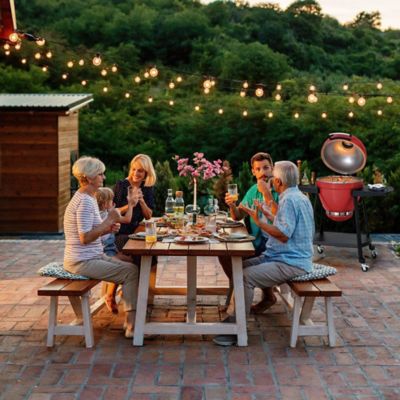 Image showing  Charcoal Kamado Grill with Pizza Stone, 386 sq. in., Red