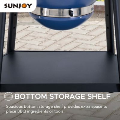 Image showing 7 th Sunjoy Charcoal Kamado Grill with Pizza Stone, 386 sq. in., Navy