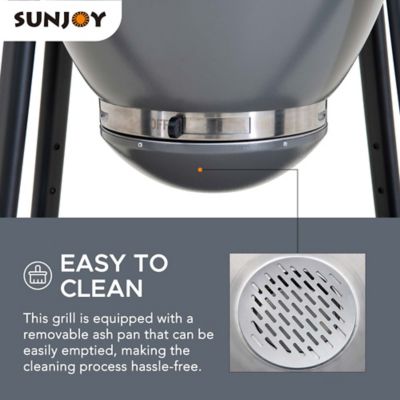 Image showing  Charcoal Kamado Grill with Pizza Stone, 386 sq. in., Gray