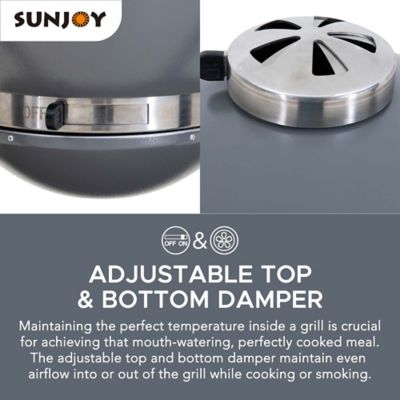 Image showing  Charcoal Kamado Grill with Pizza Stone, 386 sq. in., Gray