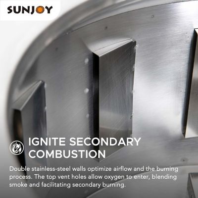 Image showing  26 in. Smokeless Wood-Burning Fire Pit with PVC Cover and Fire Poker