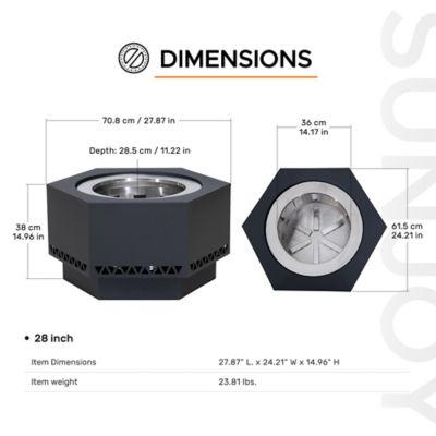 Image showing  28 in. Smokeless Fire Pit with PVC Cover and Fire Poker